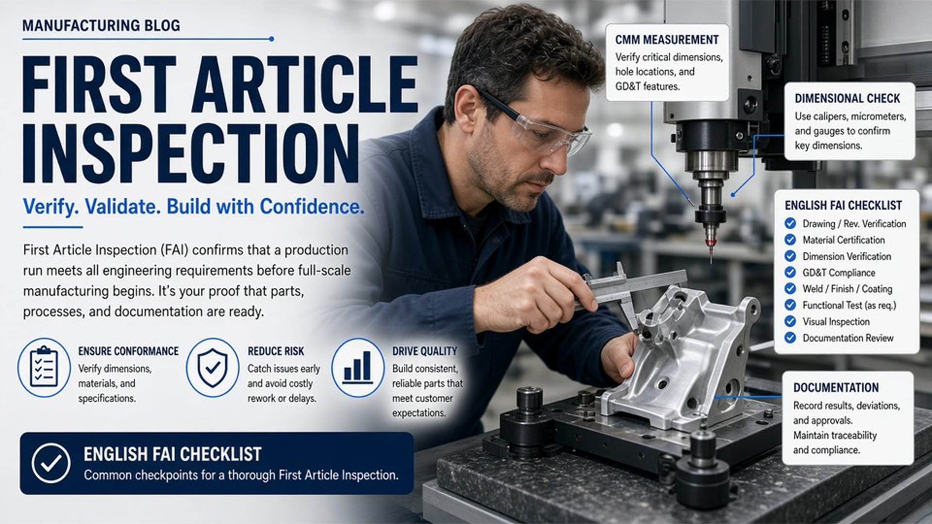 First article inspection of precision sheet metal components