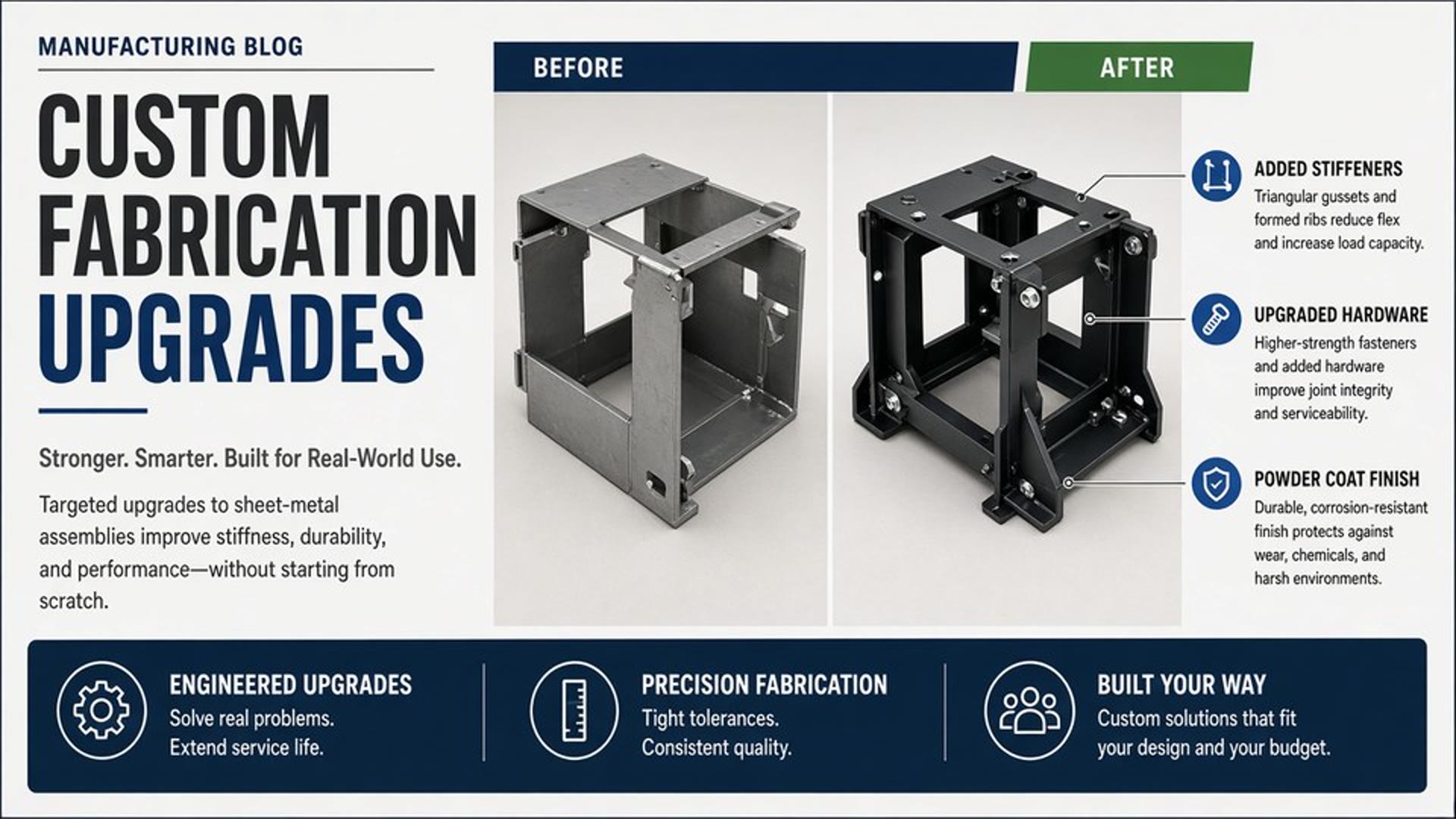 Custom metal fabrication upgrades on precision copper and steel parts