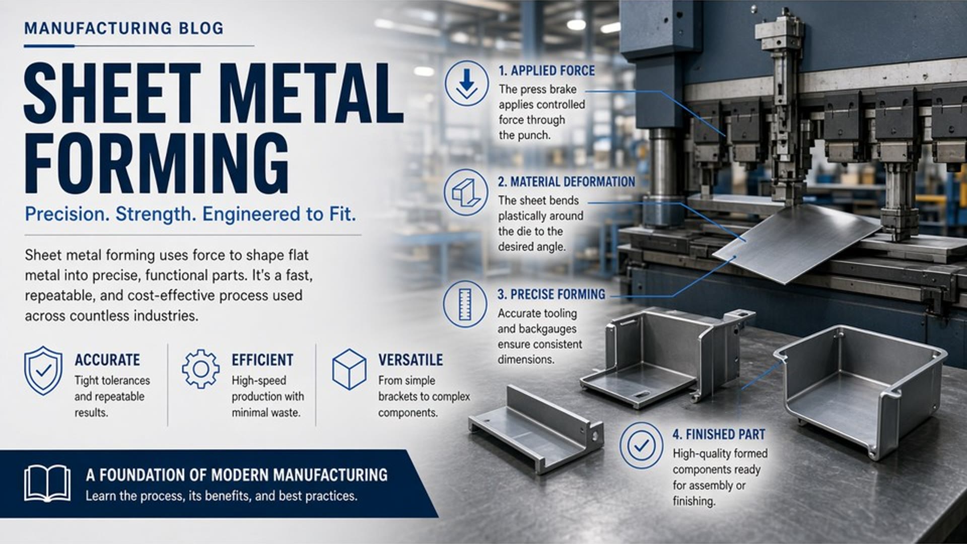 Sheet metal forming on a press with die tooling