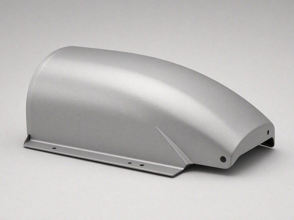 Fabricated sheet metal machine shroud with formed edges and mounting flanges