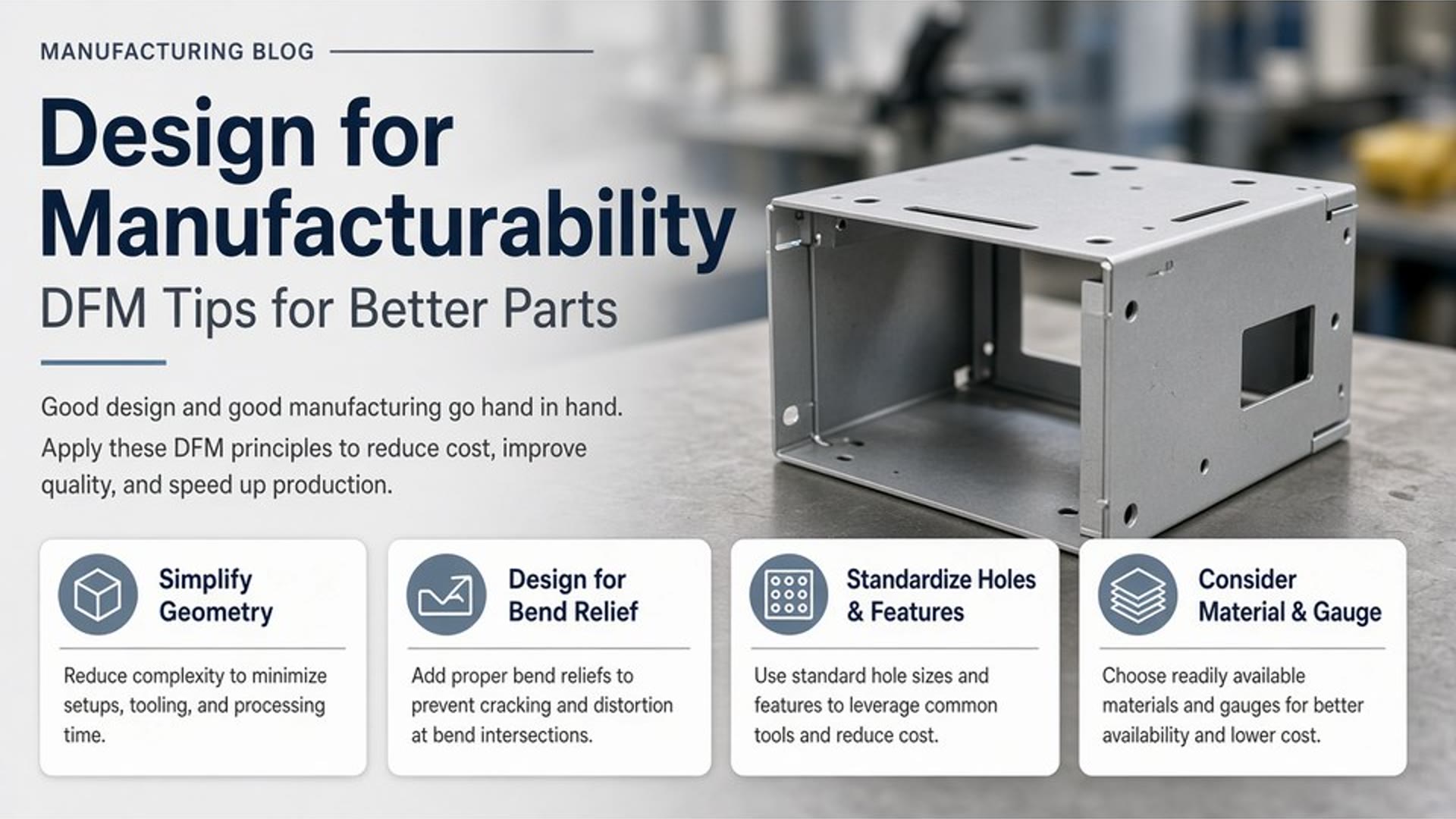 DFM review of sheet metal parts before production release