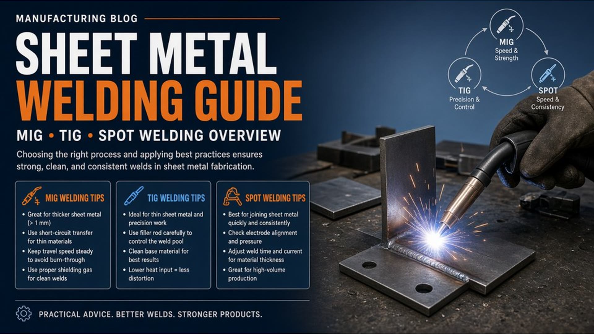 TIG/MIG welding of precision sheet metal fabrications